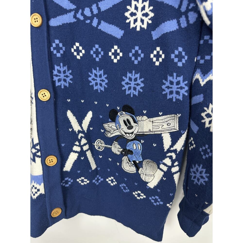 Her Universe Disney Mickey & Minnie Mouse Skiing Patterned Cardigan Oversized LG - Picture 7 of 14